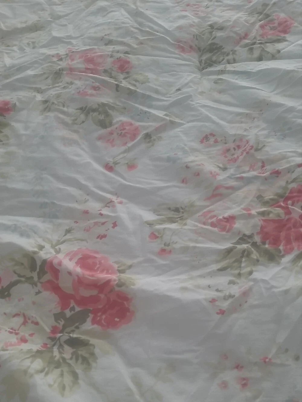 Laura Ashley White Comforter with Pink Floral Print